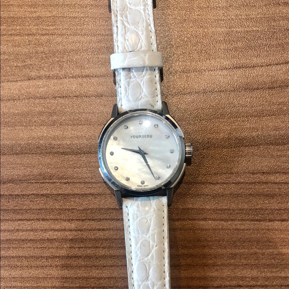 Tourneau Brand Watch-white & silver